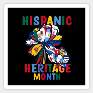 Hispanic Heritage Month Latino Countries Flags Proud Spanish Speaking American For Women, Men Sticker